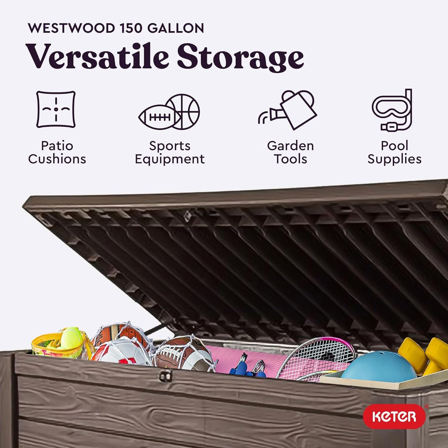 150 Gallon Deck Box Organizer